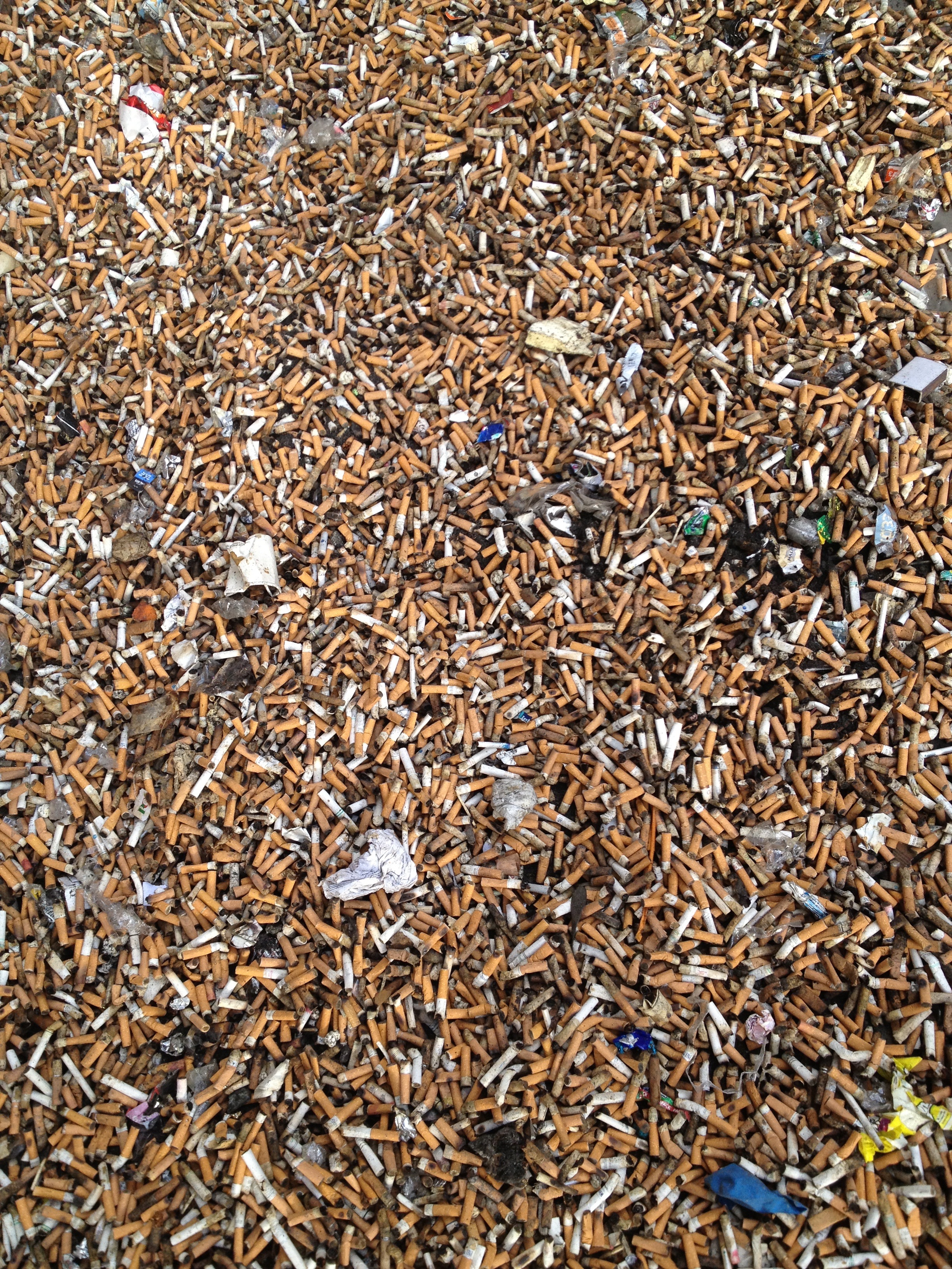 Cigarette litter collected from City of London Smartbins