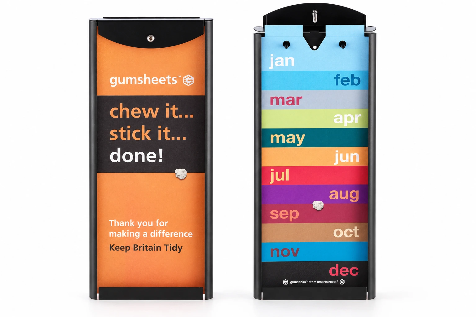 Gumstick chewing gum disposal board