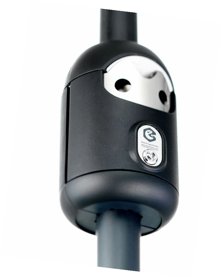 Post-mounted Smartbin cigarette and chewing gum bins