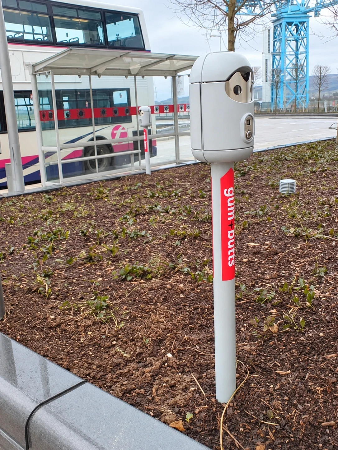 Freestanding Smartbin cigarette and chewing gum bins