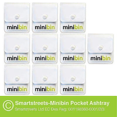 Minibin pocket ashtrays — pack of 10