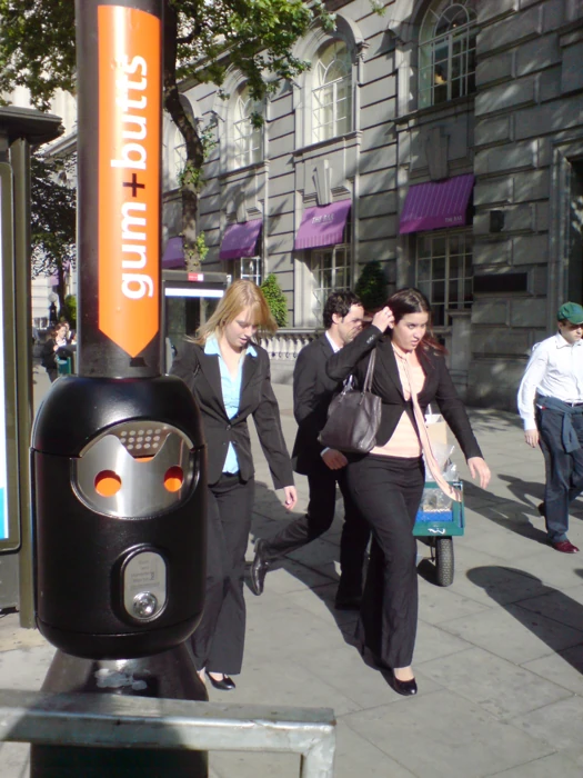 Smartbin installation on a street column