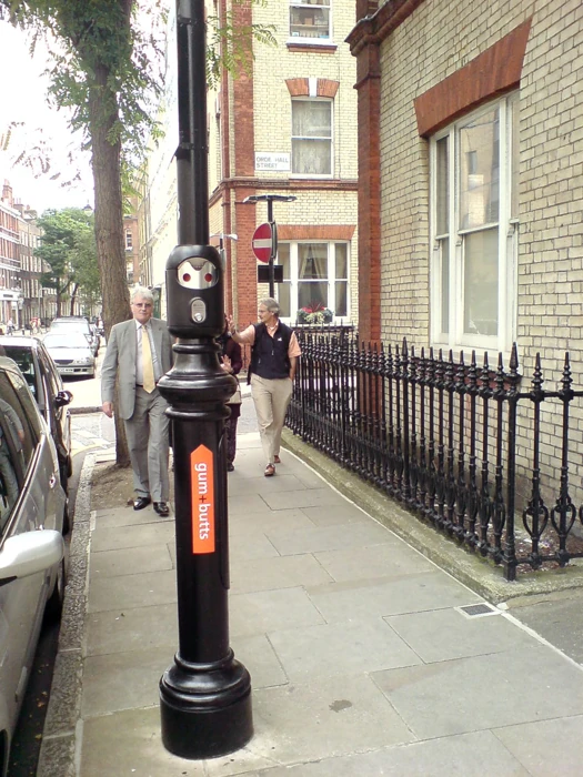 Smartbin installation on a street column