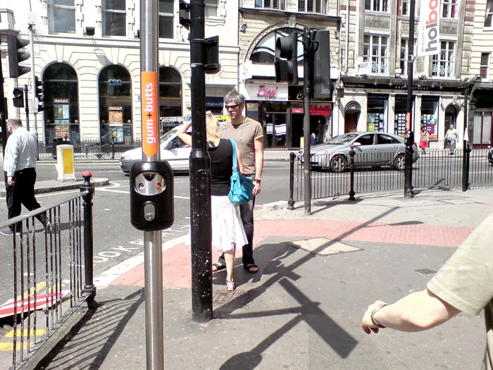 Smartbin installation on a street column