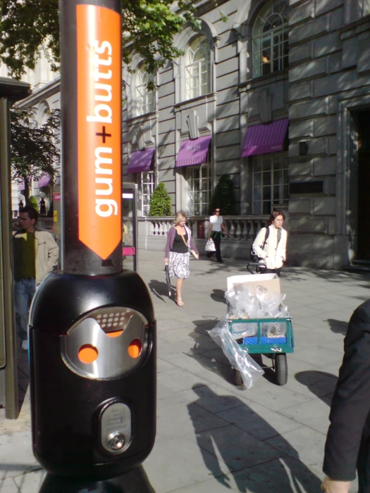 Smartbin installation on a street column
